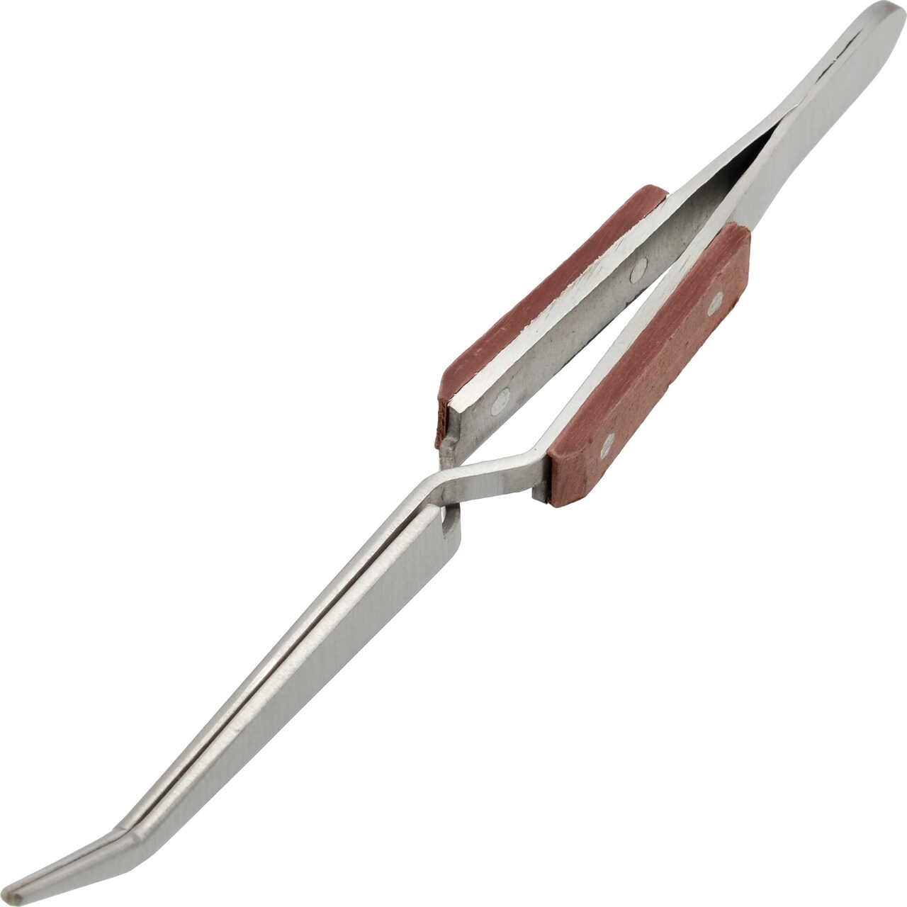 Curved Tip Tweezers Cross Lock Jewelers Soldering Tool with Fiber Grip